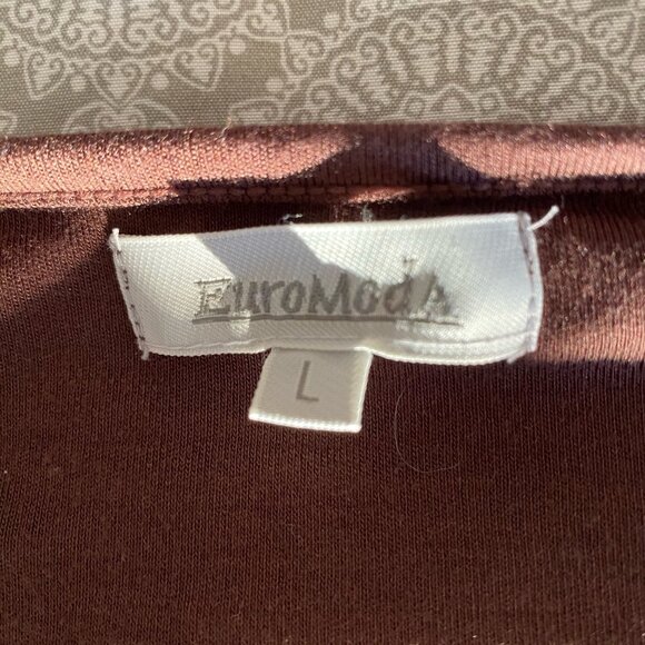Euromoda Women's Brown Cardigan Tie-Waist Two- Buttons Open Front Sweater Size L - Picture 5 of 5